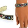 N4732e_bracelet_manchette_corail_lapis_lazuli_argent_tibetain