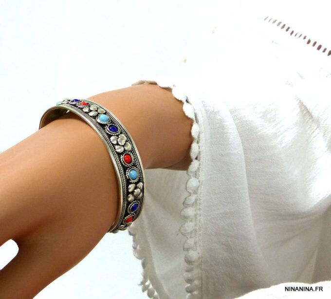 N4732m_bracelet_manchette_corail_lapis_lazuli_argent_tibetain