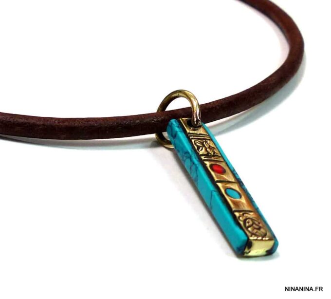 N4741c_collier_cordon_cuir_amulette_rectangle_turquoise