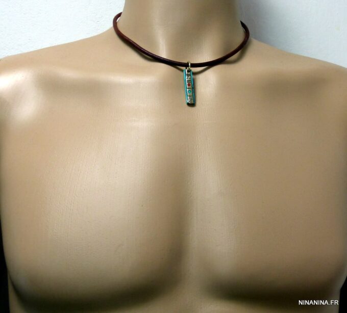 N4741d_collier_cordon_cuir_amulette_rectangle_turquoise