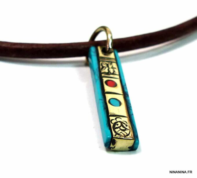 N4741i_collier_cordon_cuir_amulette_rectangle_turquoise