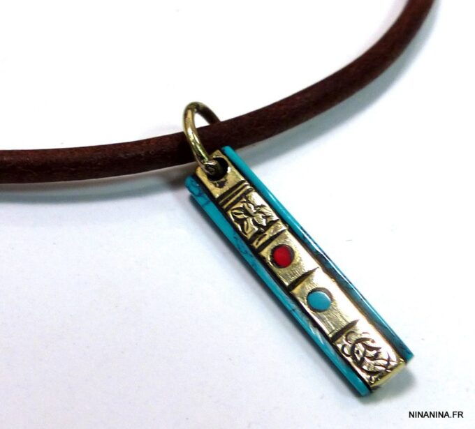 N4741k_collier_cordon_cuir_amulette_rectangle_turquoise