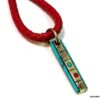 N4743d_porte_cle_cordon_cuir_rouge_amulette_turquoise