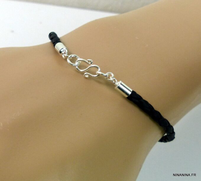 N4753b_Bracelet_cordon_cuir_tresse_argent_massif