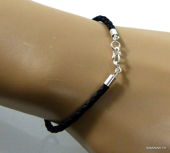 N4753e_Bracelet_cordon_cuir_tresse_argent_massif