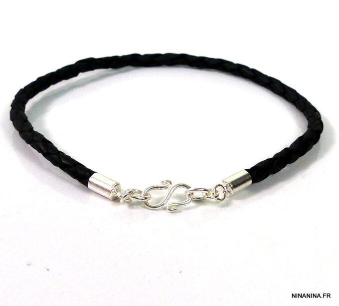 N4753g_Bracelet_cordon_cuir_tresse_argent_massif