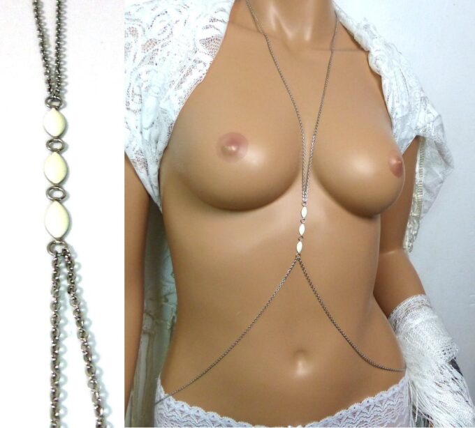 N4756_chaine_de_corps_acier_inoxydable_emaille_blanc