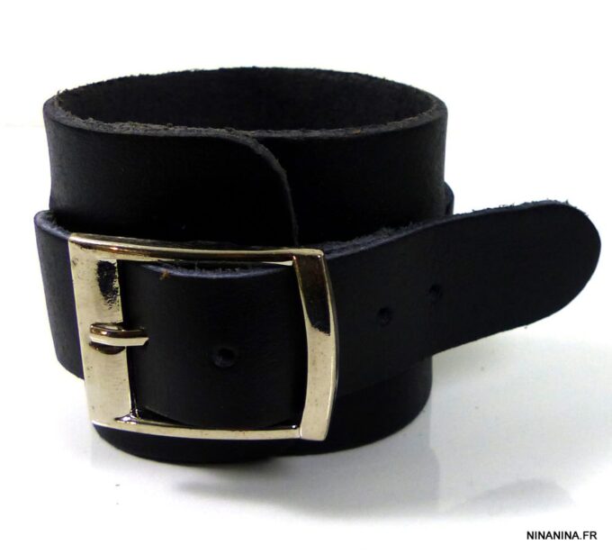 N4784a_bracelet_de_force_noir_boucle_argent