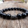 N4790_Bracelet_elastique_homme_bouddha_metal_argent_agate_onyx_noir_brillant_-_Bijoux_Bracelets_en_ligne_Ninanina