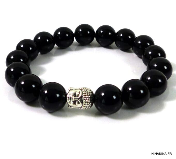 N4790_bracelet_homme_perles_noires_bouddha_zen