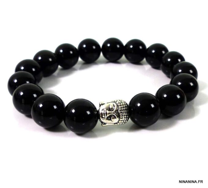 N4790b_bracelet_homme_perles_noires_bouddha_zen
