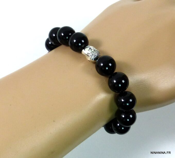 N4790c_bracelet_homme_perles_noires_bouddha_zen