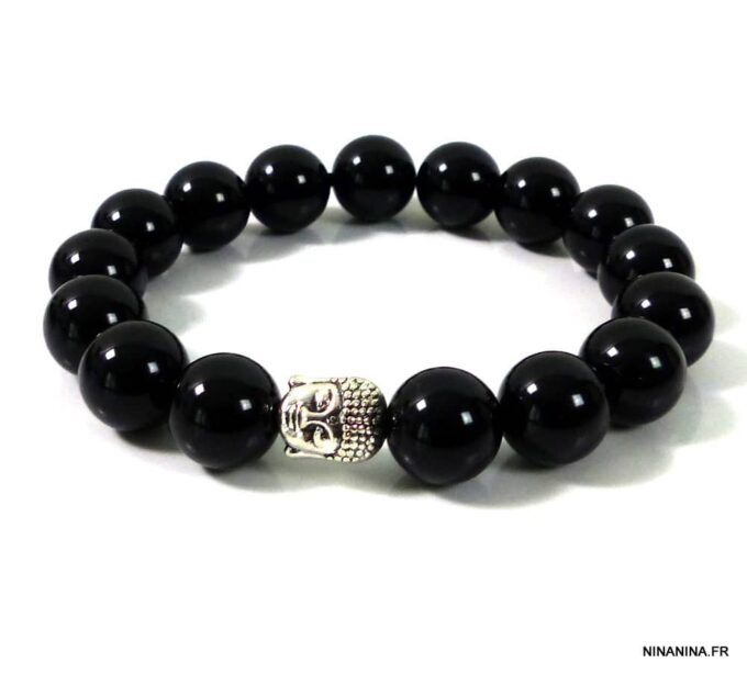 N4790e_bracelet_homme_perles_noires_bouddha_zen