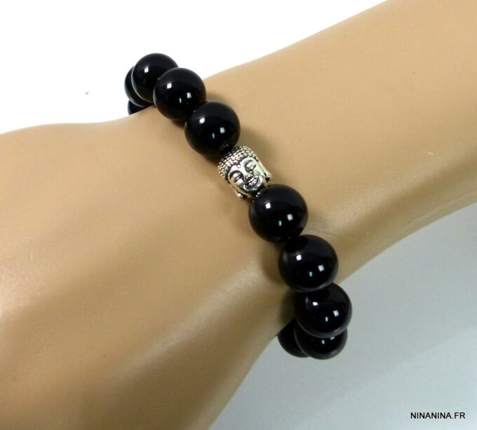 N4790g_bracelet_homme_perles_noires_bouddha_zen