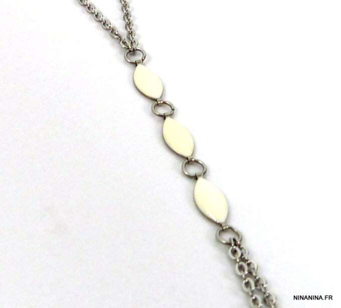 N4805c_chaine_de_pied_acier_inoxydable_emaillee_blanche