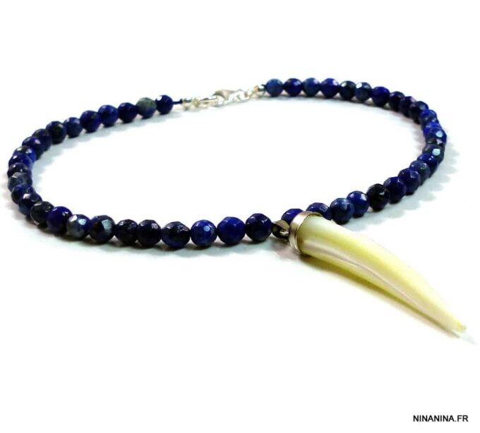 N4807h_chaine_de_cheville_lapis_lazuli_argent_massif_corne_nacre_blanche