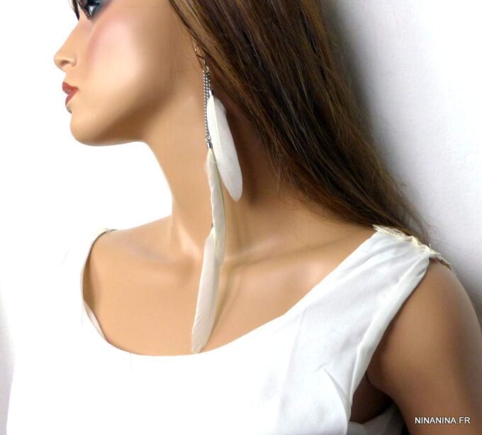 N4826f_boucles_doreilles_plumes_blanches_acier_inoxydable