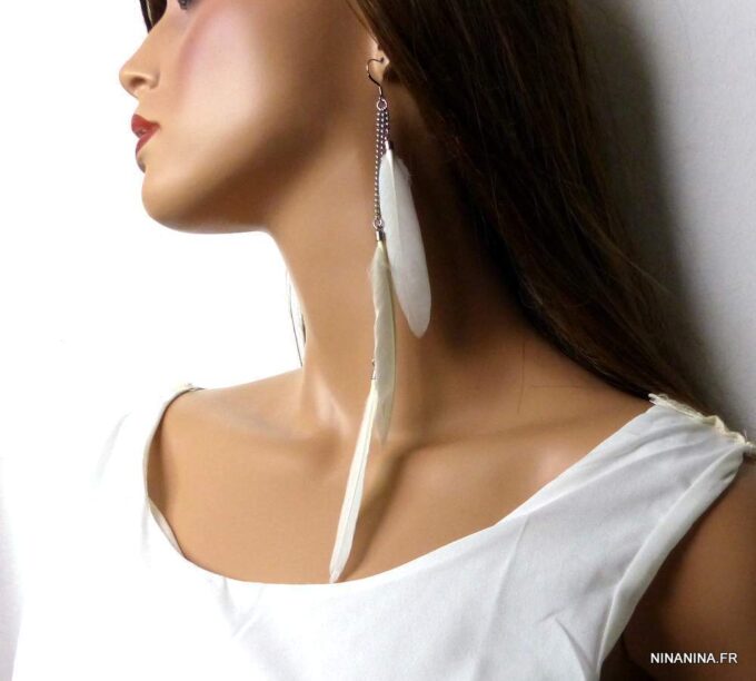 N4826j_boucles_doreilles_plumes_blanches_acier_inoxydable
