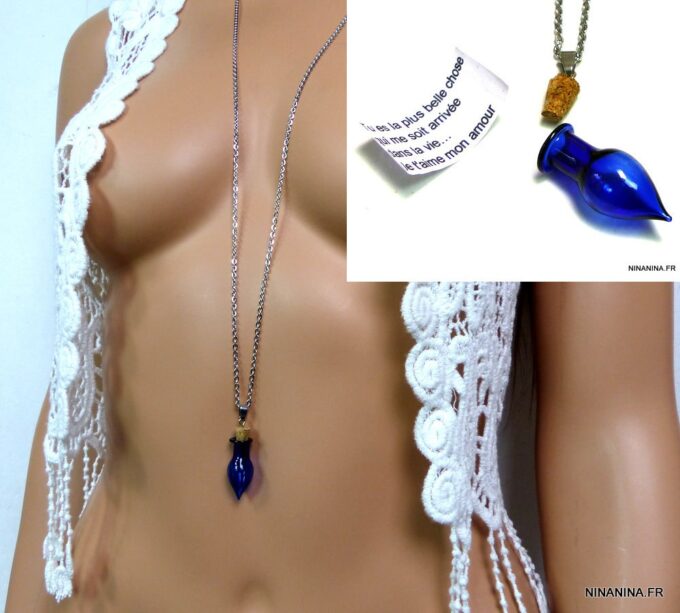 N4841g_collier_cordon_acier_inoxydable_fiole_verre_bleu_personnalise