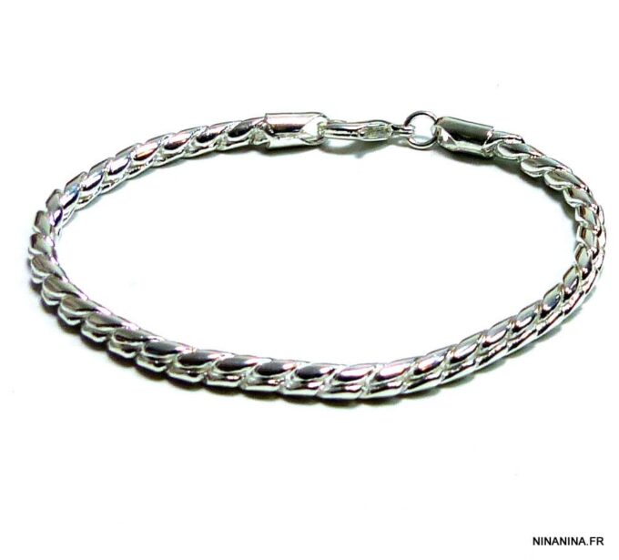 N4855a_bracelet_homme_maille_serpent_torsadee_plaque_argent