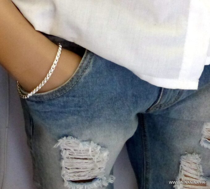 N4855b_Bracelet_homme_plaque_Argent_maille_serpent_torsadee_-_Bijoux_Bracelets_en_ligne_Ninanina