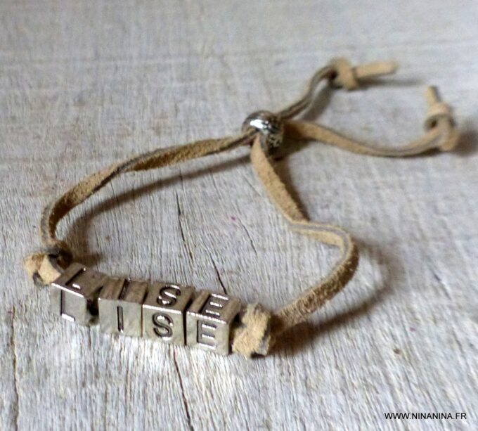 N5442d Bracelet personnalisé femme pas cher lettres carrées Bijoux Bracelets en ligne Ninanina