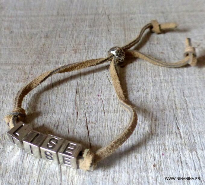 N5442f Bracelet personnalisé femme pas cher lettres carrées Bijoux Bracelets en ligne Ninanina