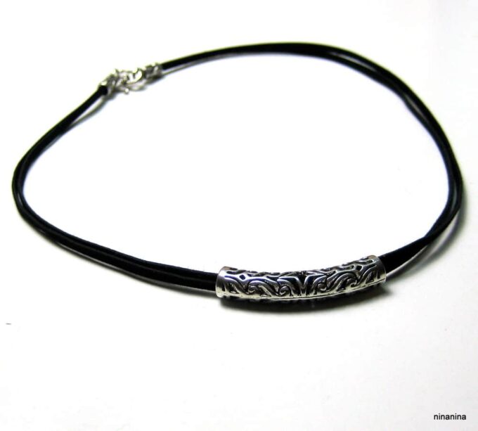 N948tera_collier_cordon_tube_metal_argente