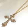 N5744x Collier grosse croix femme pendentif doré strass Fantaisie – Bijoux Colliers Femmes en ligne Ninanina