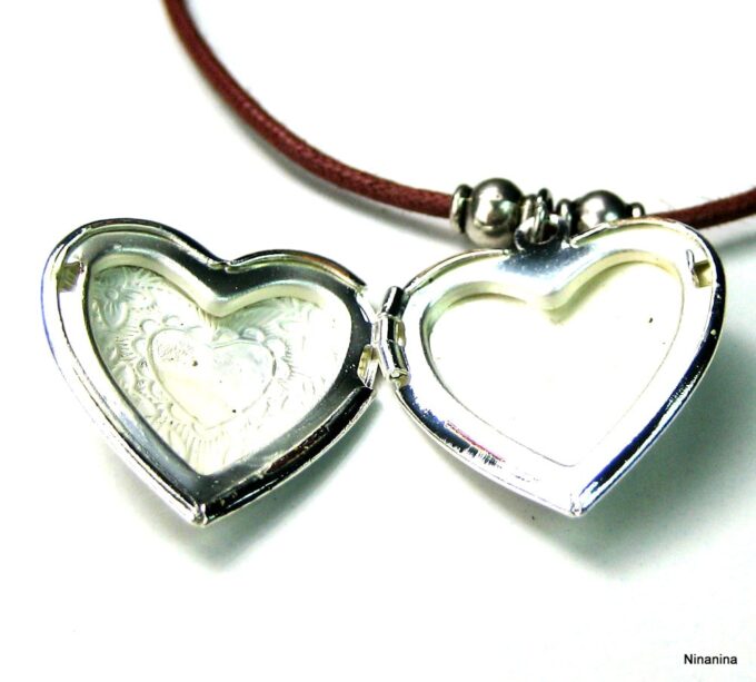 N056terb collier cordon coeur porte-photo