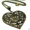 N1014tera collier long coeur métal bronze