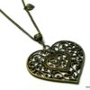 N1014terb collier long coeur métal bronze
