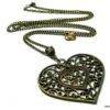 N1014terc collier long coeur métal bronze