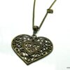 N1014terf collier long coeur métal bronze