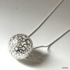 N1027a Collier Argent Boule Filigranée Sur Chaine Serpent - Bijoux Colliers femmes en ligne Ninanina