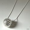 N1027c Collier Argent Boule Filigranée Sur Chaine Serpent - Bijoux Colliers femmes en ligne Ninanina
