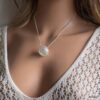 N1027d Collier Argent Boule Filigranée Sur Chaine Serpent - Bijoux Colliers femmes en ligne Ninanina