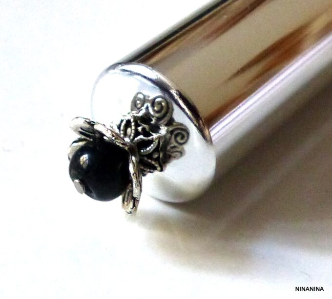 N1038terc Vaporisateur de parfum de sac verre fleur noire