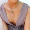 N1074C collier femme fiole de parfum fleur argent NINANINA