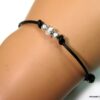 N1100tere bracelet cordon cuir perles argent massif