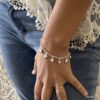 N1136a Bracelet sequins ronds plats plaqué Argent femme - Bijoux Bracelets en ligne Ninanina