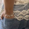 N1136b Bracelet sequins ronds plats plaqué Argent femme - Bijoux Bracelets en ligne Ninanina