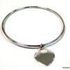 N1138tera bracelet jonc coeur plaqué argent