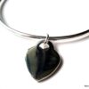 N1138TERc BRACELET JONC COEUR PLAQUE ARGENT