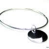 N1142ter bracelet jonc plaqué argent medaille ronde