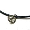 N1150tera bracelet cordon cuir peace argent massif