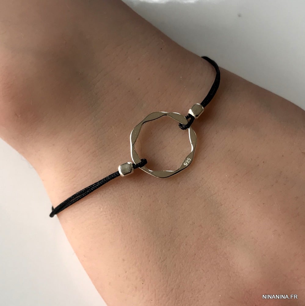 Bracelet fin tendance, chic en argent pour femme serti de zirconiums