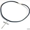 N1191tera Collier cordon cuir croix plaqué argent