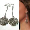 N1201ter Boucles d'oreilles RONDES plaqué argent