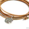N1219a bracelet cordon cuir medaille argent massif martelé